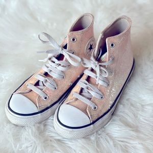 Girls Converse Glitter High Top Chucks